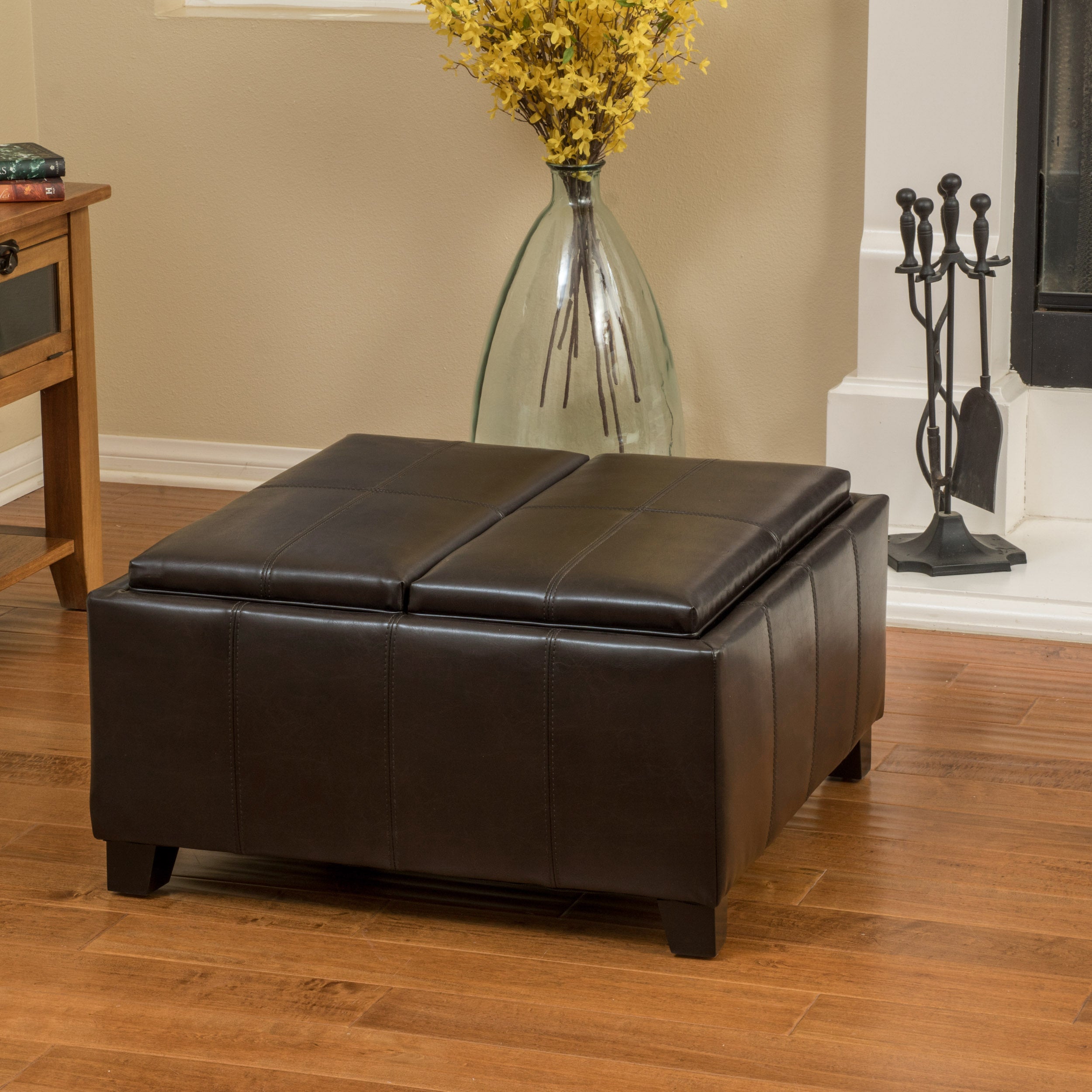 Mansfield Contemporary Tray Top Storage Ottoman