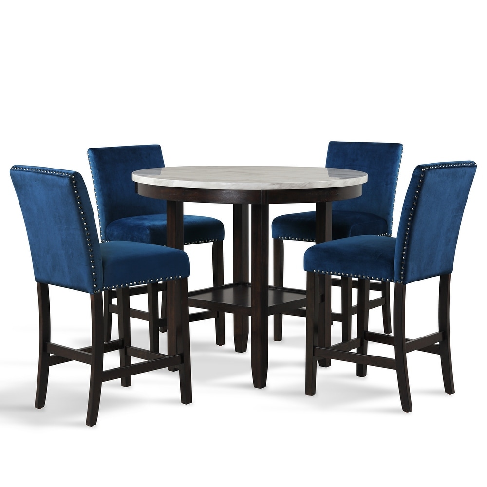 New Classic Furniture Reginald 5 Piece Round Counter Set