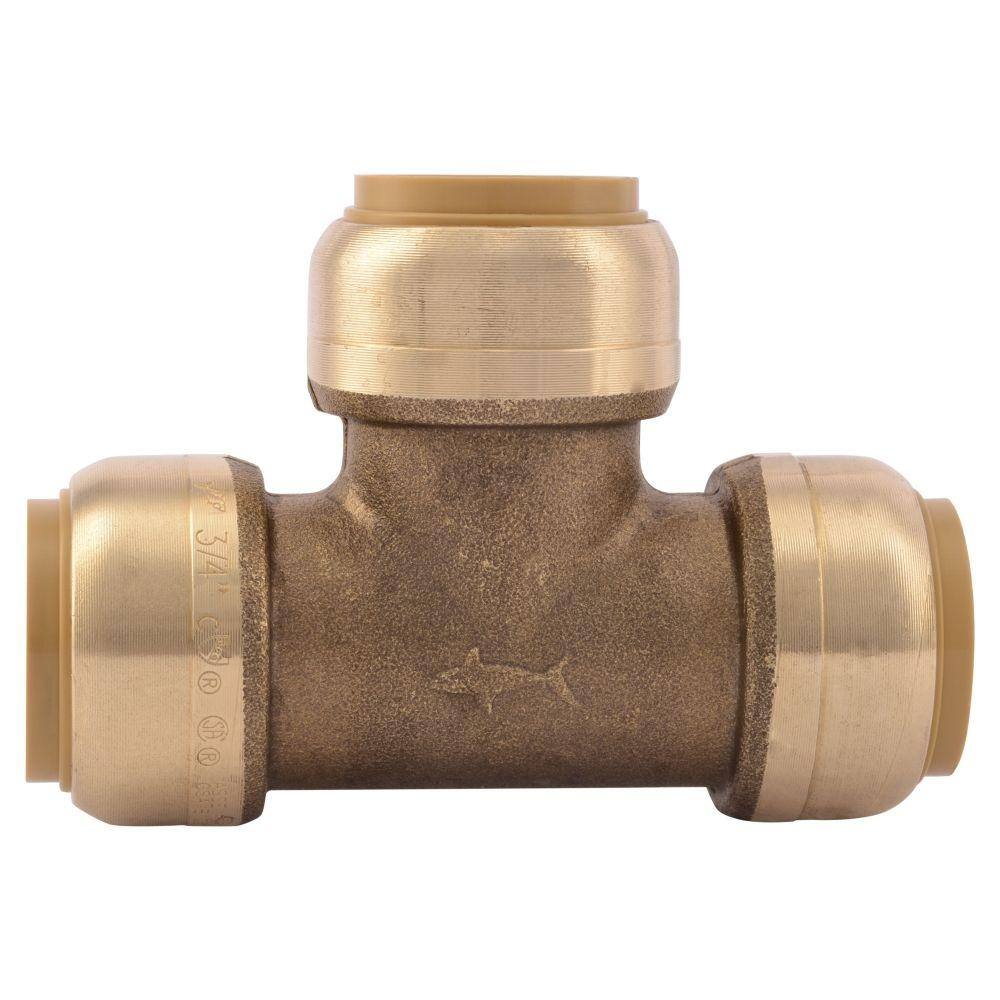 SharkBite 34 in. Push-to-Connect Brass Tee Fitting U370LFA