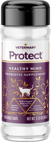 Veterinary Select Protect Healthy Mind Probiotic Cat Supplement， 2.12-oz jar