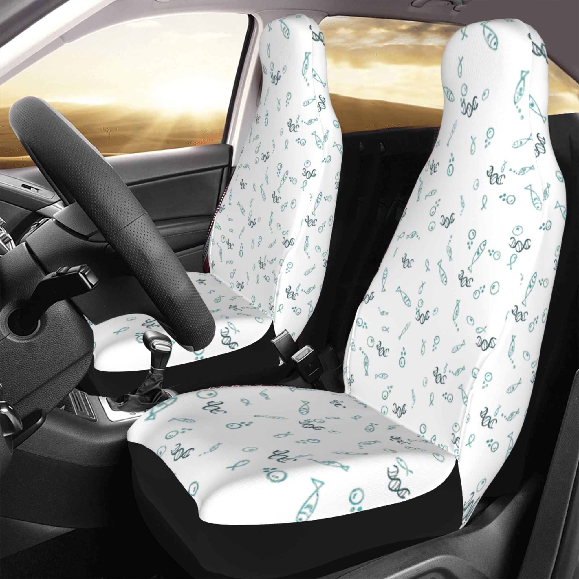 ZICANCN Car Seat Cover Fish Genetics Car Front Seat Covers Protectors ， Automotive Seat Covers for Cars Trucks Suv