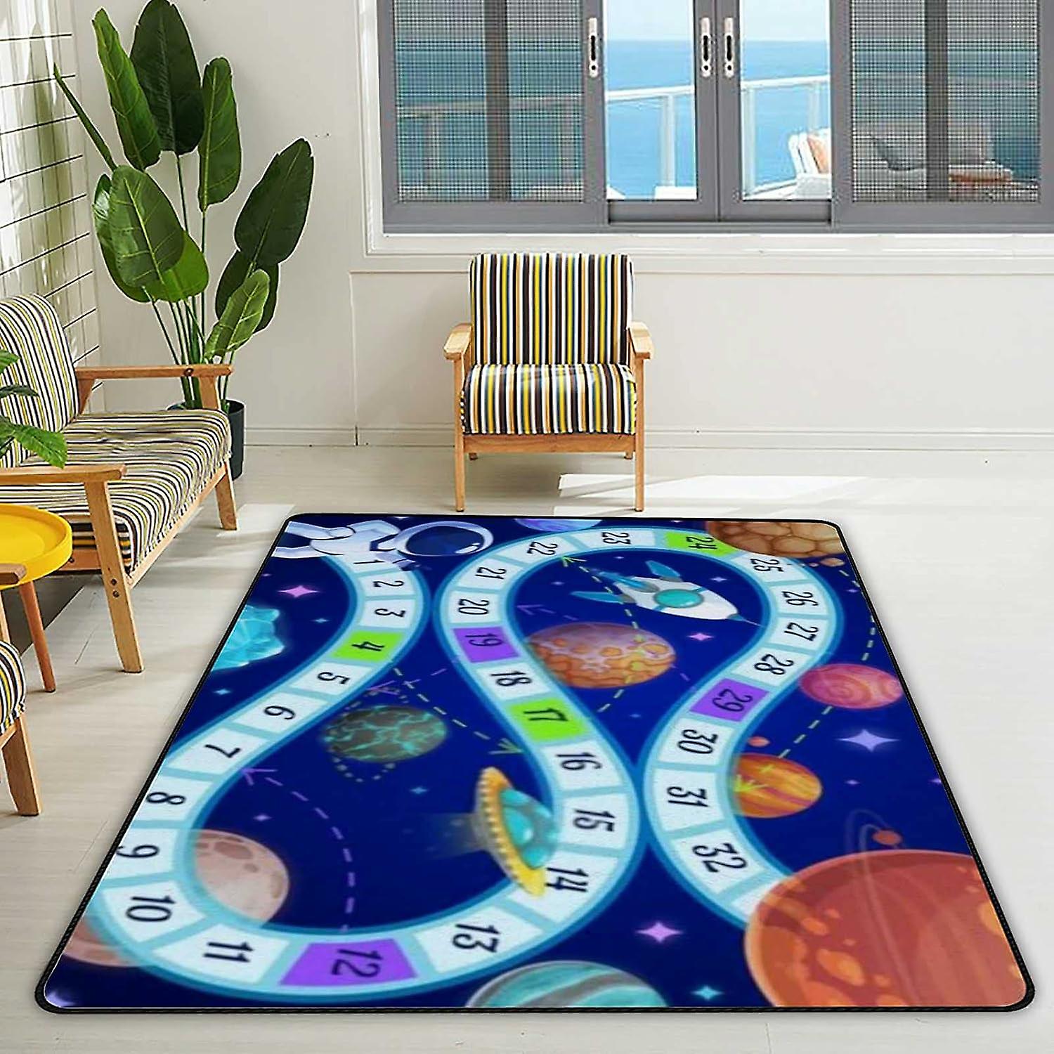 Soft Area Rugs Galaxy New Horizons Of The Solar System Floor Carpet Mat For Kids Playing Room Hardwood Floor Living Room 60x39in