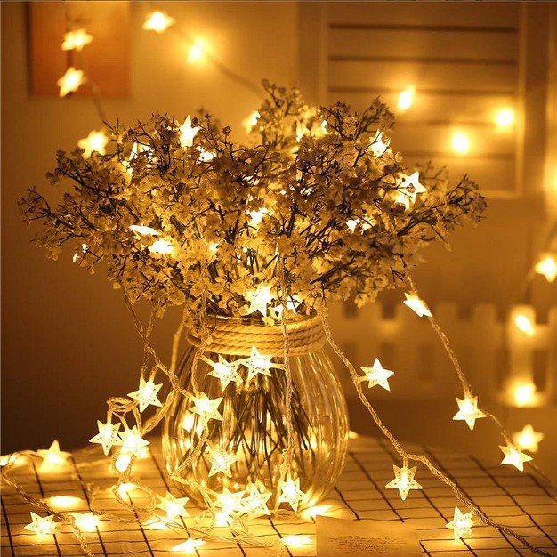 Twinkle Star 100ct Led Star String Lights Plug In Fairy String Lights Waterproof Indoor Outdoor