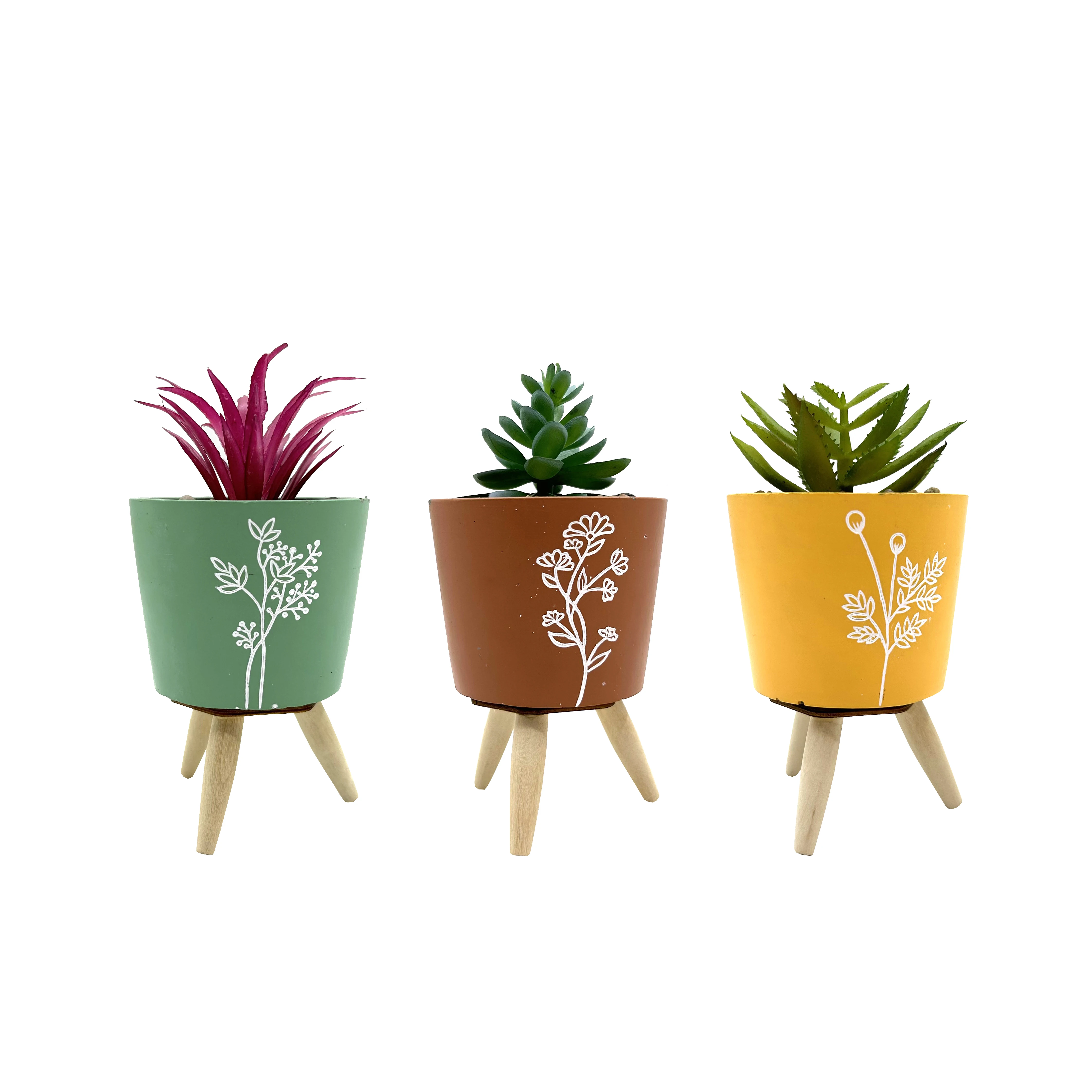 Mini Cement Artificial Flowers Plant Pots Garden Supplies