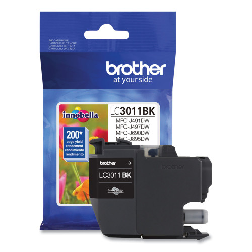 Brother LC3011BK Ink， 200 Page-Yield， Black