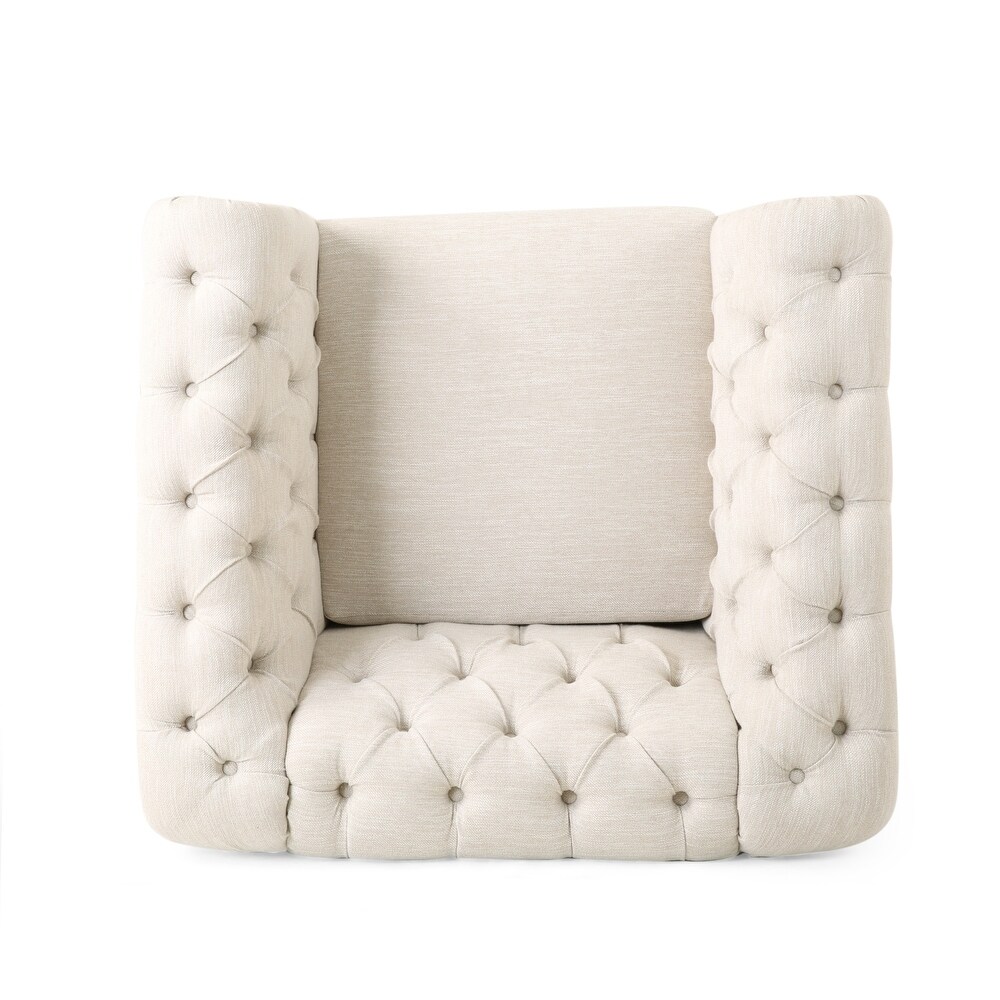 Voll Tufted Club Chair with Nailhead Trim by Christopher Knight Home