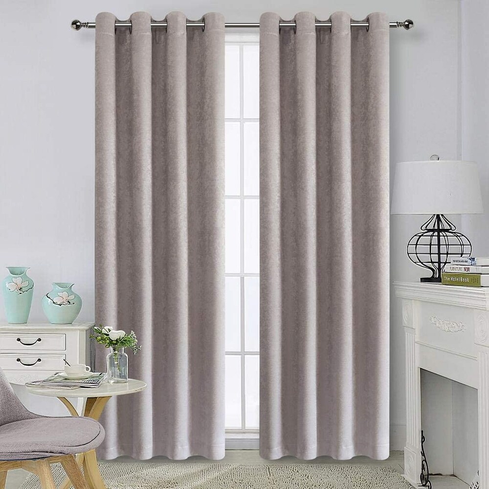 Thermal Insulated Blackout Grommet Top Curtain Panel Pair 52\