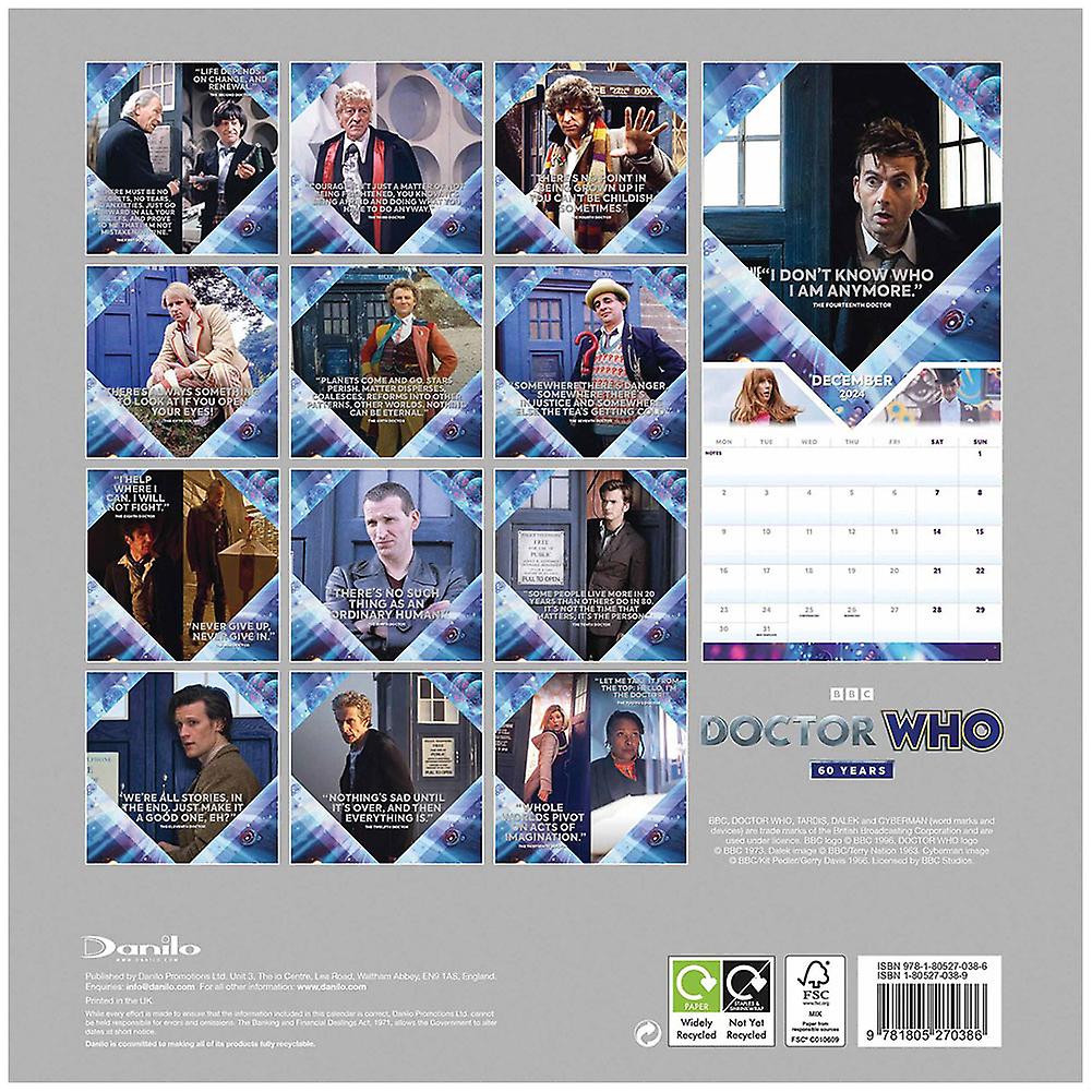 Doctor Who 2024 Square Wall Calendar