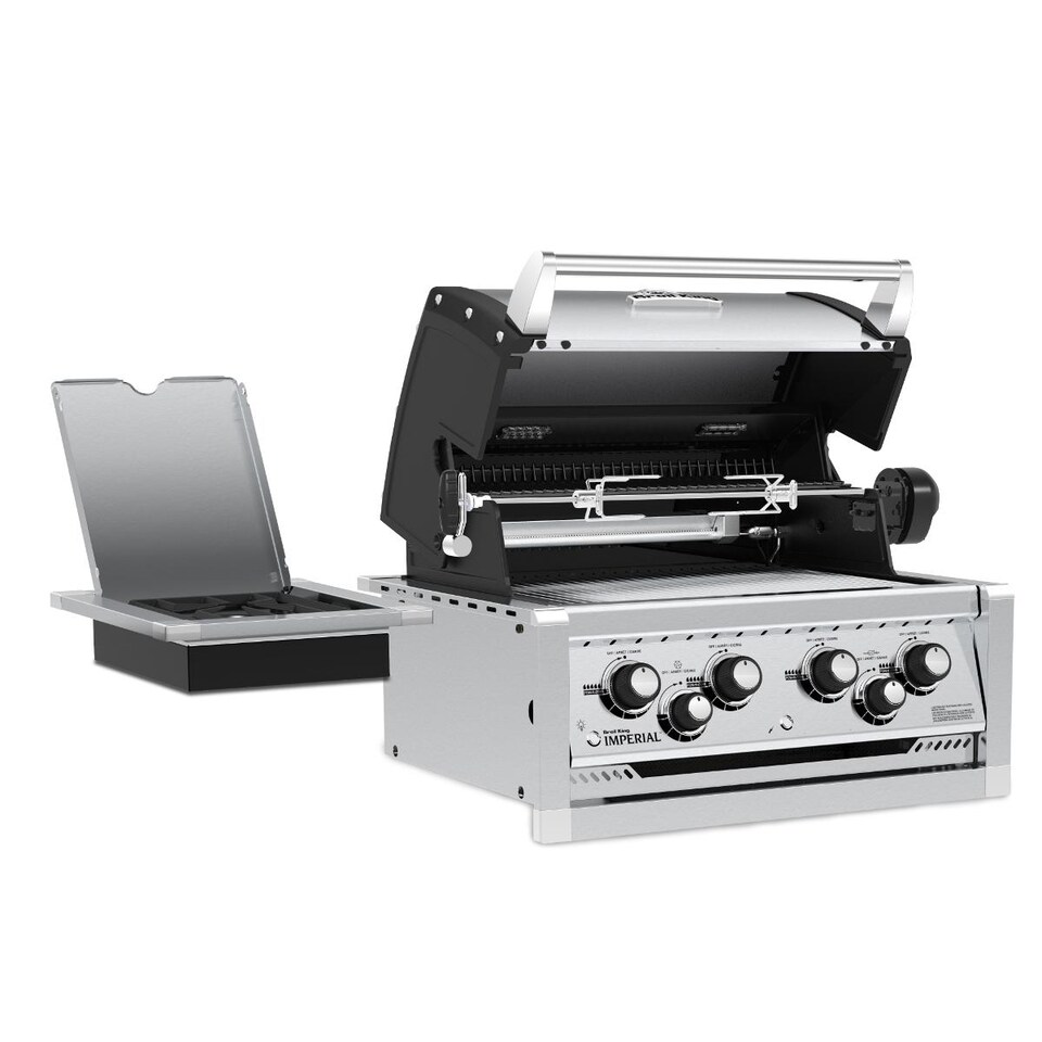 Broil King Imperial 490 4-Burner Built-In Propane Gas Grill With Rotisserie and Side Burner