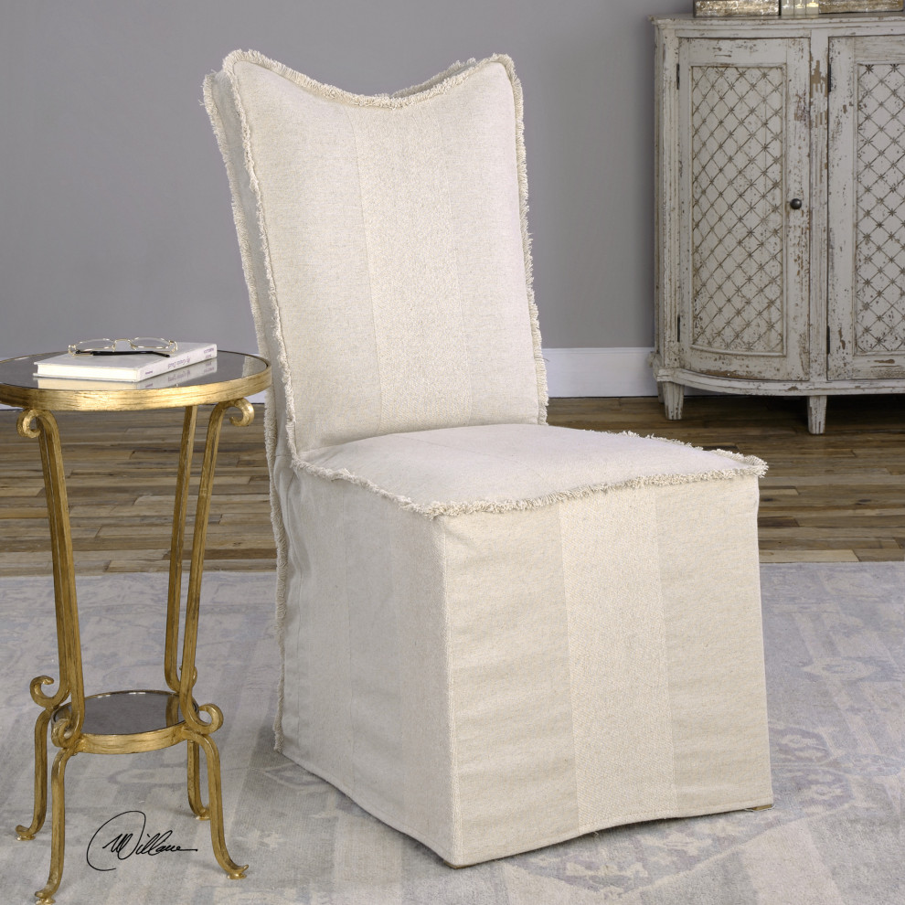 Lenore Armless Chairs  Flax  Set of 2   Transitional   Armchairs And Accent Chairs   by IsabellesLightingcom  Houzz