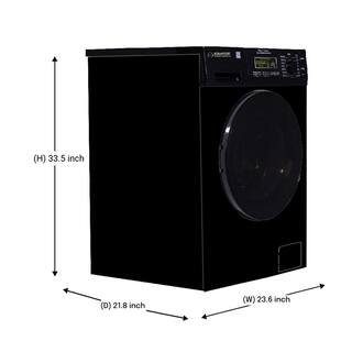 EQUATOR ADVANCED Appliances 1.62 cu.ft. Pet Compact 110V VentedVentless 15 lbs Sani Washer Dryer Combo 1400 RPM in Black EZ 4600 B