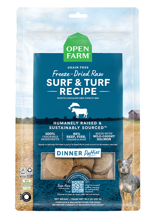 Open Farm Grain Free Surf and Turf Recipe Freeze Dried Raw Dog Food Pa