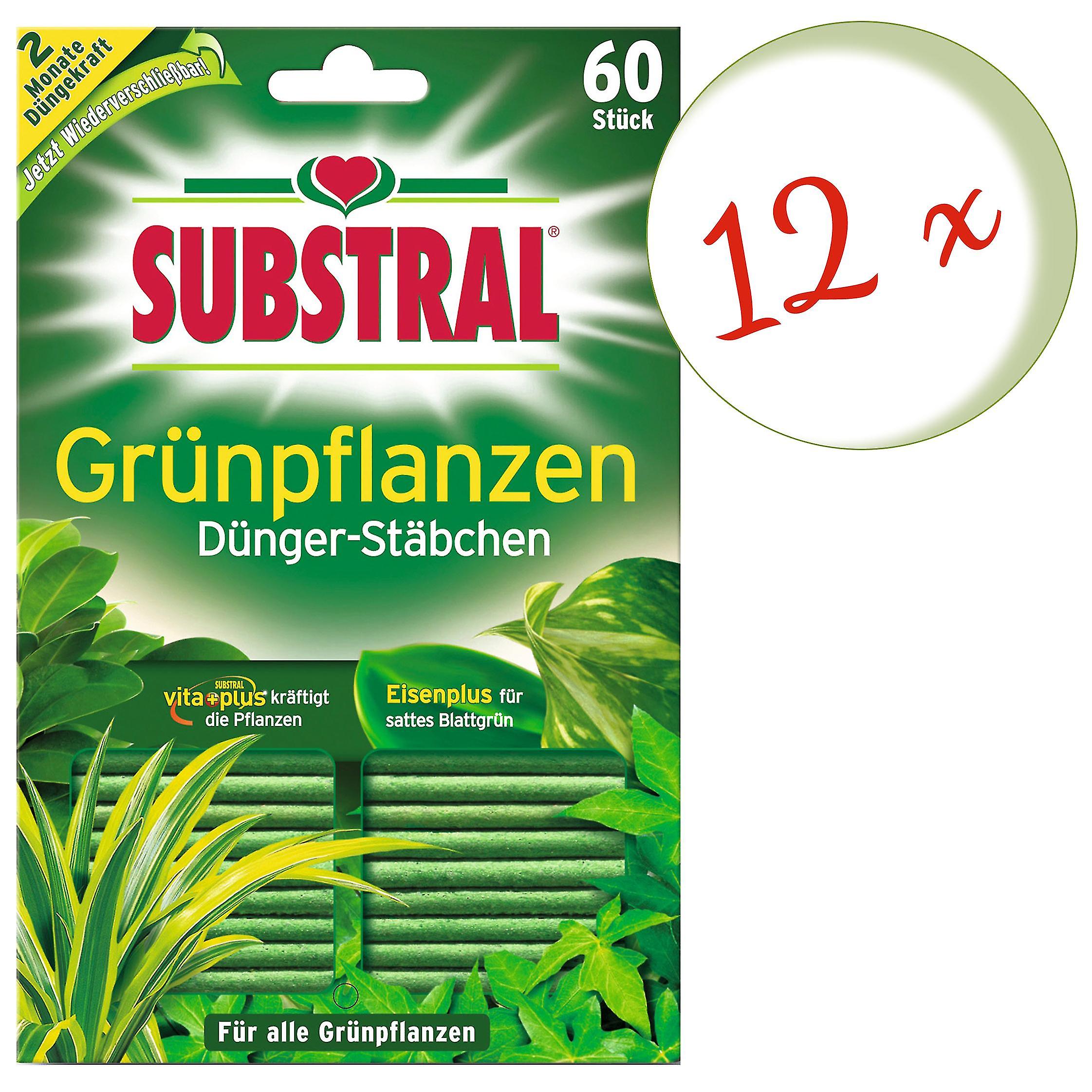 12 x SUBSTRAL?? D㉨nger-St?bchen for green plants， 60 pieces