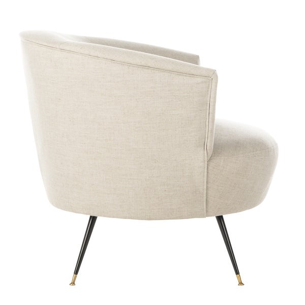 SAFAVIEH Arlette Light Grey Velvet Retro Mid Century Accent Chair - 32