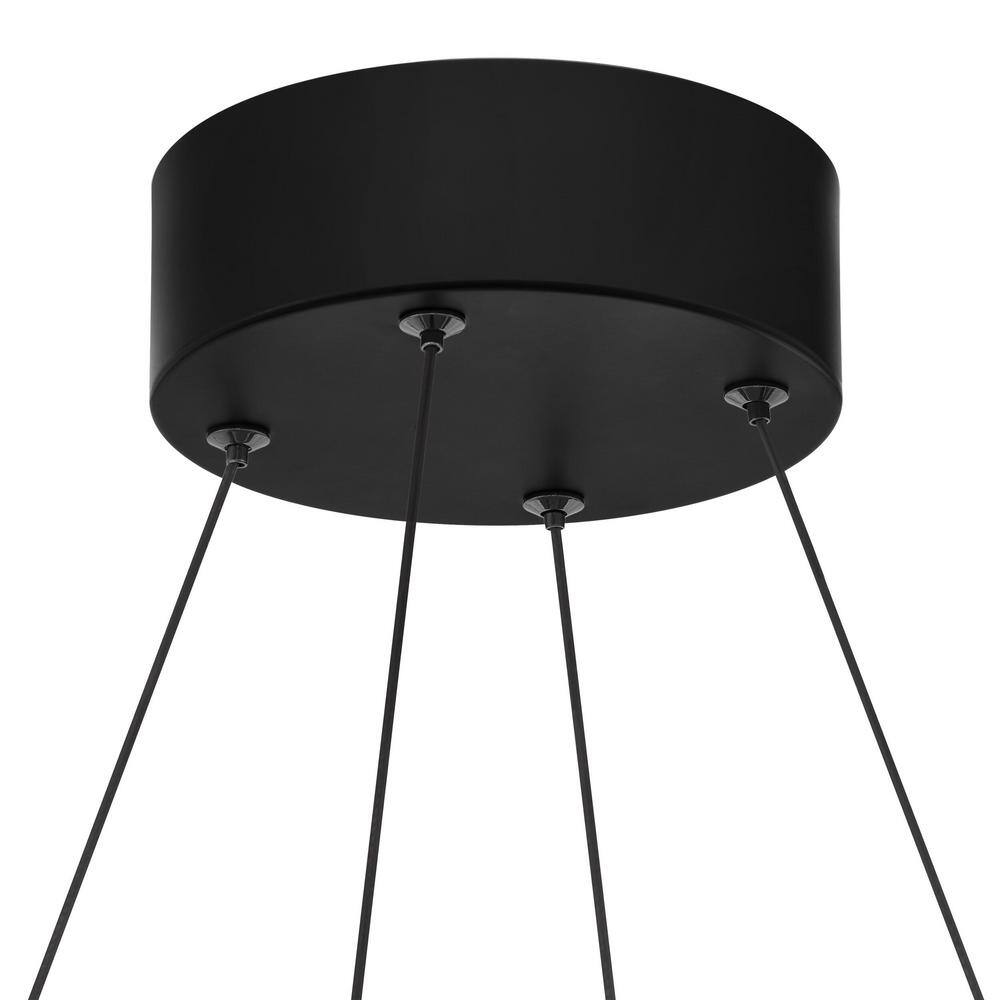 Hampton Bay Mcintosh 33-Watt Integrated LED Matte Black Pendant HD6411B