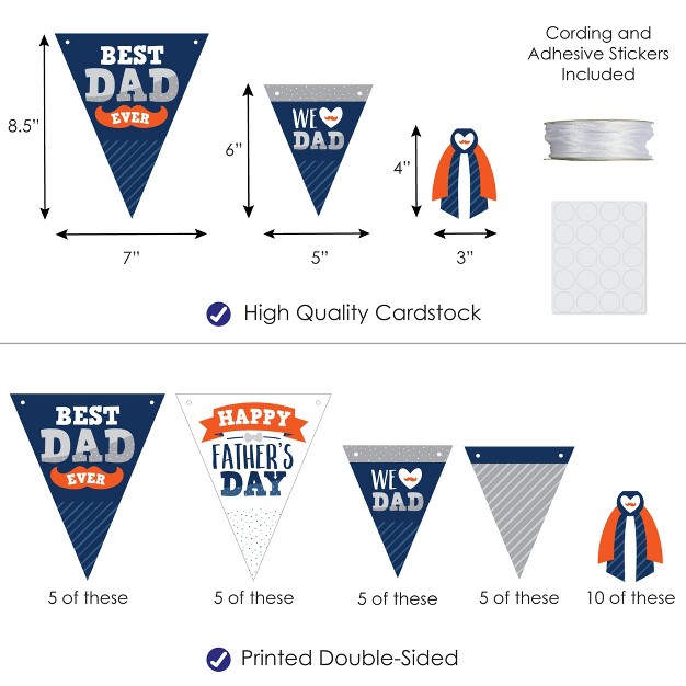 Big Dot Of Happiness Happy Father x27 s Day Diy We Love Dad Party Pennant Garland Decoration Triangle Banner 30 Pieces