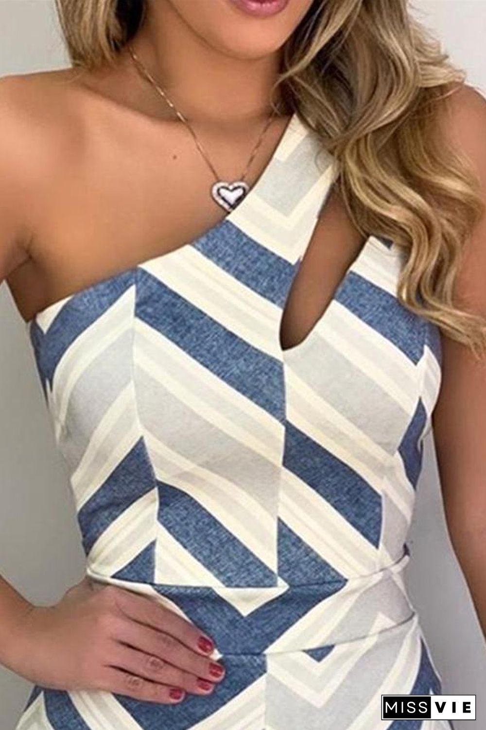 Bevin Hollow One Shoulder Casual Romper