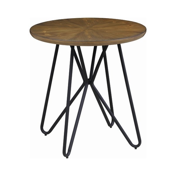 Round End Table in Dark Brown