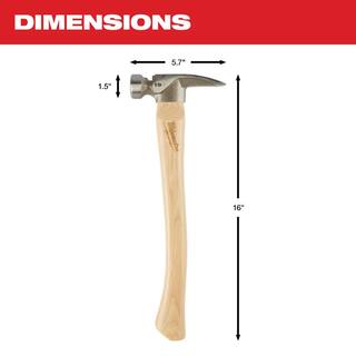 MW 19 oz. Wood Milled Face Hickory Framing Hammer 48-22-9419