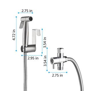 Amucolo Non-Electric Bidet Sprayer for Toilet Handheld Cloth Bidet Attachment Diaper Sprayer in. Sliver YeaD-CYD0-1NP