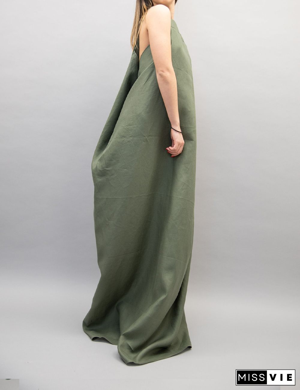 Casual Green Kaftan Dress