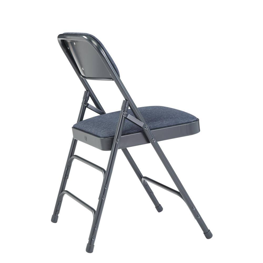 National Public Seating Blue Fabric Padded Seat Stackable Folding Chair (Set of 4) 2304