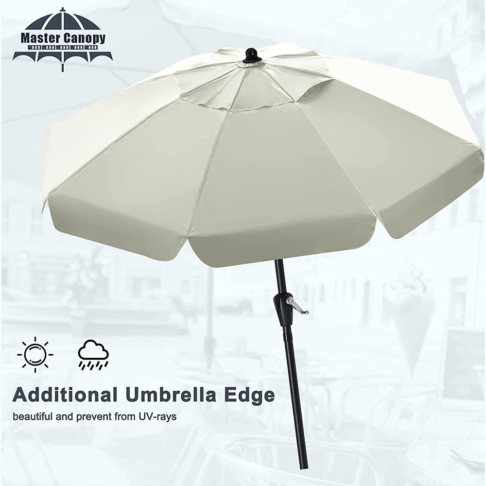 Outdoor table and chairs market 8 prong umbrella (9 feet, light beige)