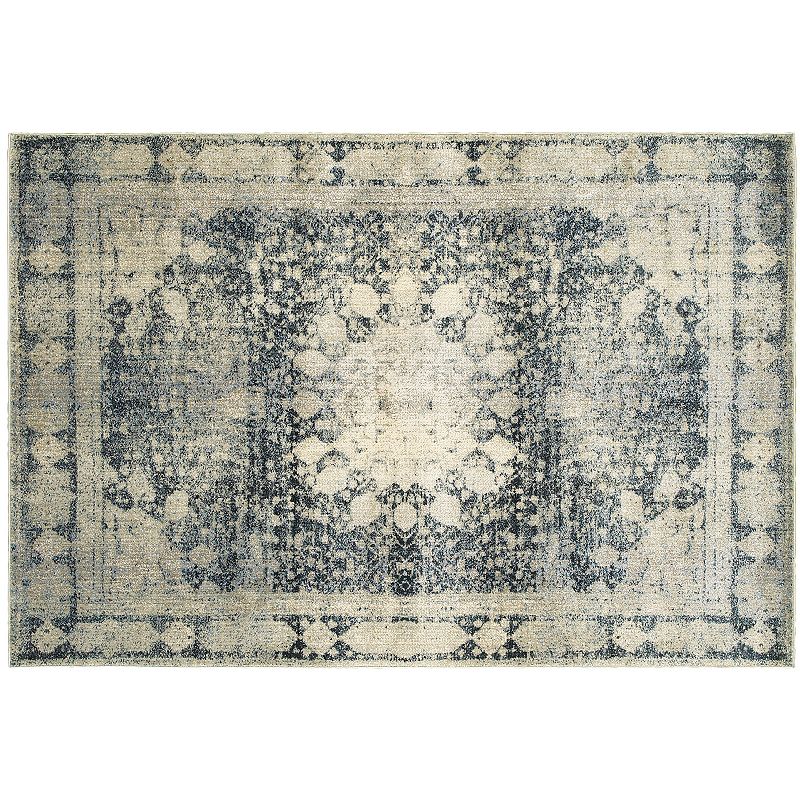 StyleHaven Evans Distressed Medallion Framed Rug