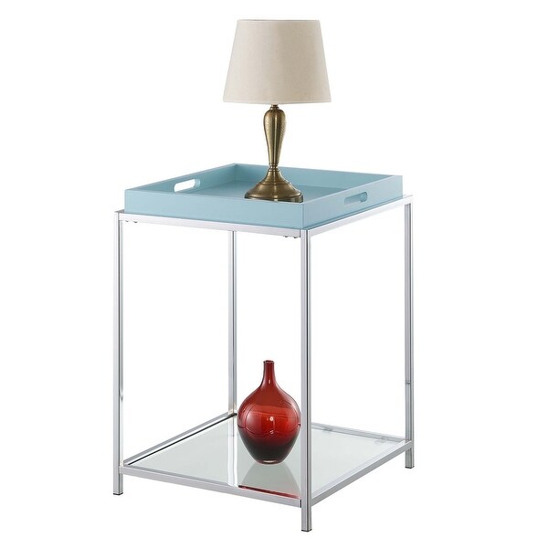 Silver Orchid Makay Vintage Glam End Table with Removable Tray