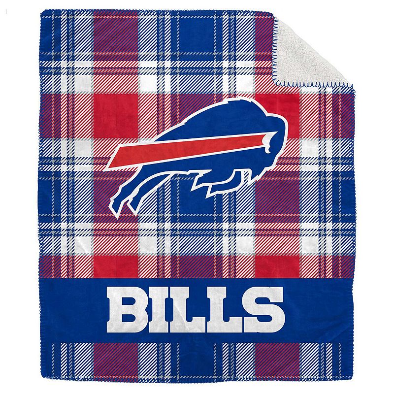 Pegasus Buffalo Bills 50 x 60 Plaid Flannel Sherpa Plush Blanket