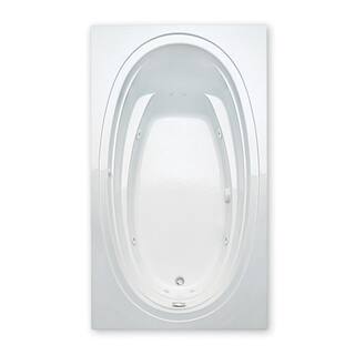 Aquatic Alydar I 60 in. Acrylic Reversible Drain Rectangular Drop-In Whirlpool Bathtub in White 826541915739