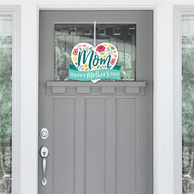 Big Dot Of Happiness Colorful Floral Happy Mother x27 s Day Hanging Porch We Love Mom Party Outdoor Decorations Front Door Decor 1 Piece Sign