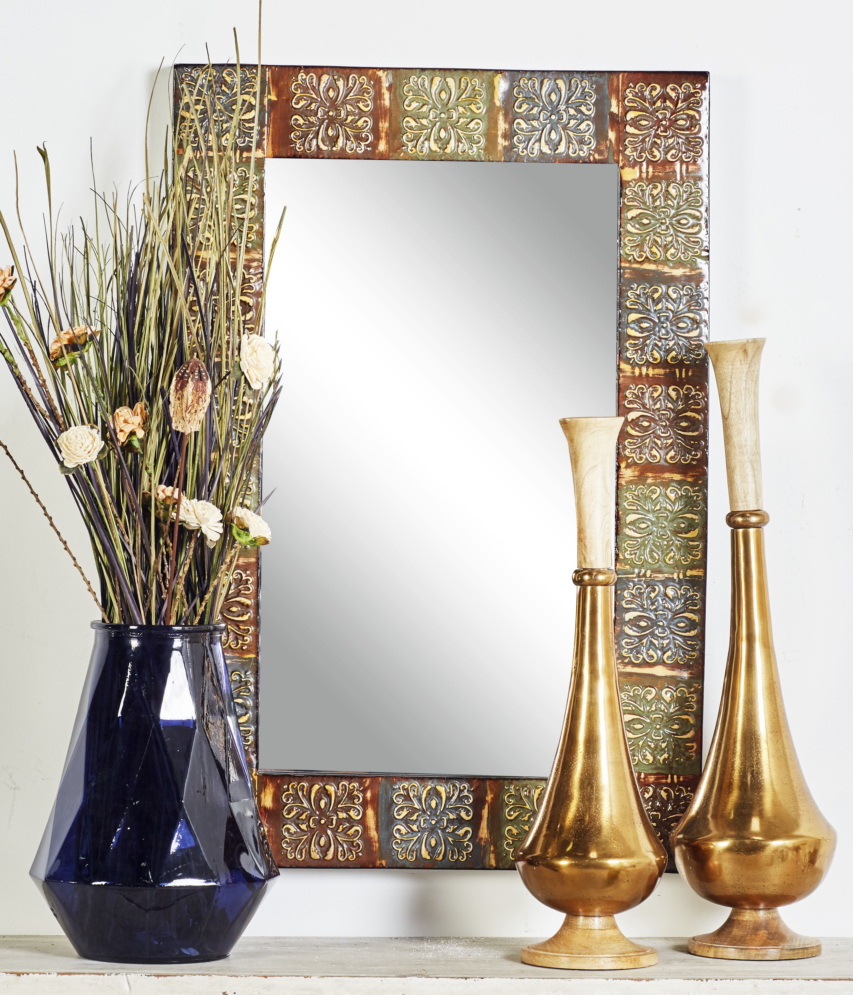 Multi Colored Metal Traditional Console Mirror 36 quot x 24 quot x 2 quot