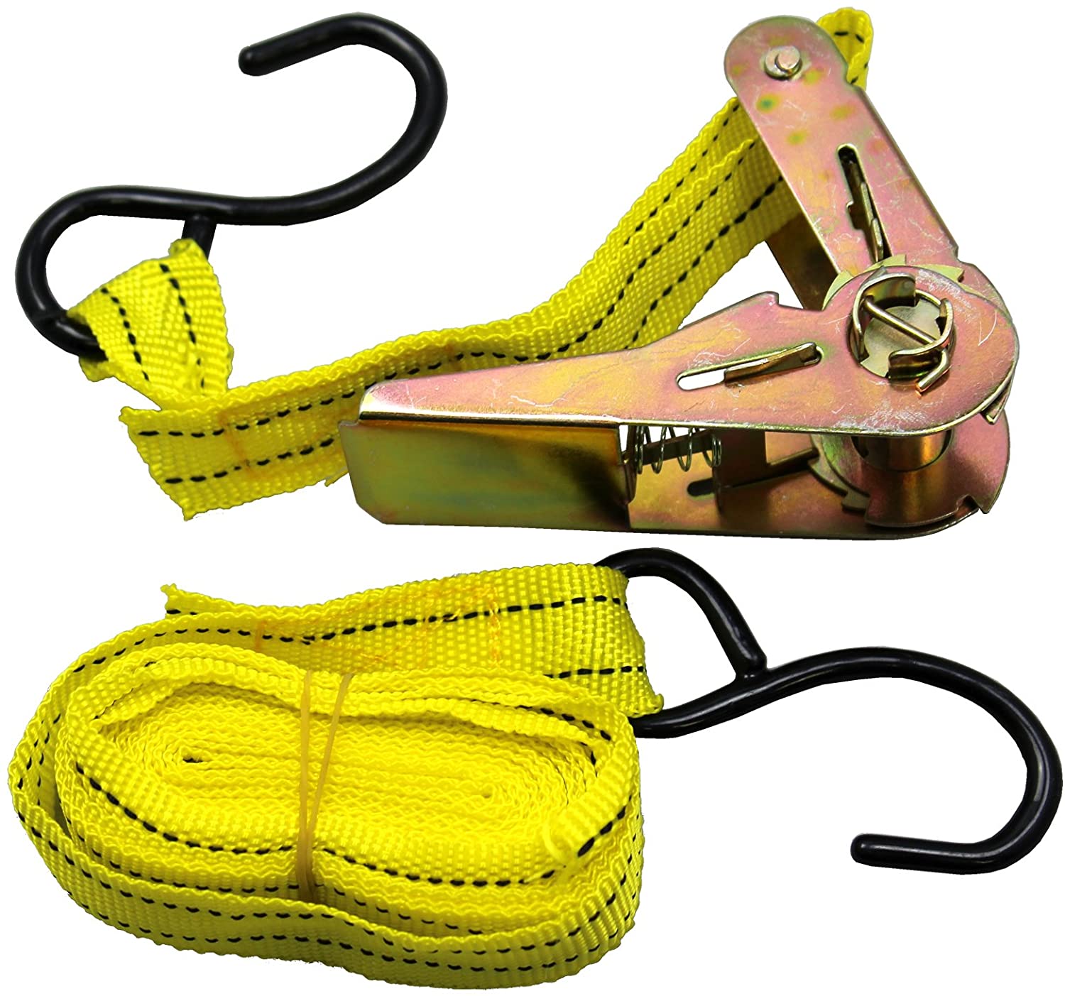 Ratchet Tie down with Nylon Strap and hooks, 48 pack