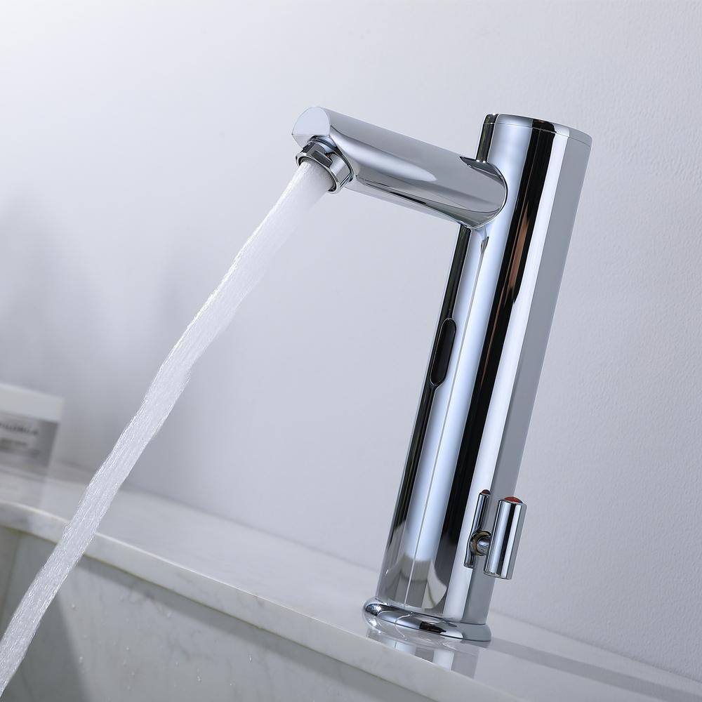 GIVING TREE Mid-Arc Automatic Touchless Single Hole Bathroom Faucet in Chrome HDFFBTSHM-222CH