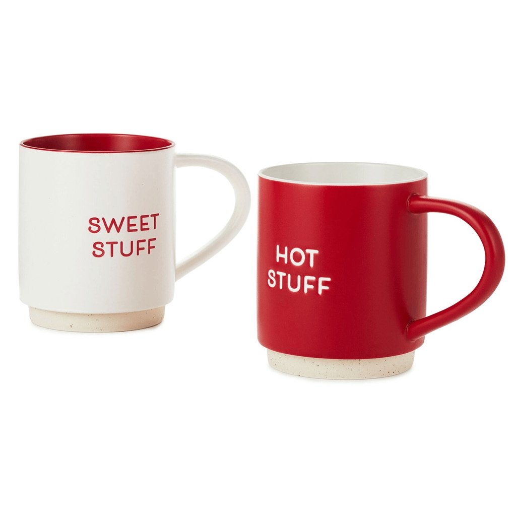 Hallmark  Sweet Stuff and Hot Stuff Stacking Mugs, Set of 2