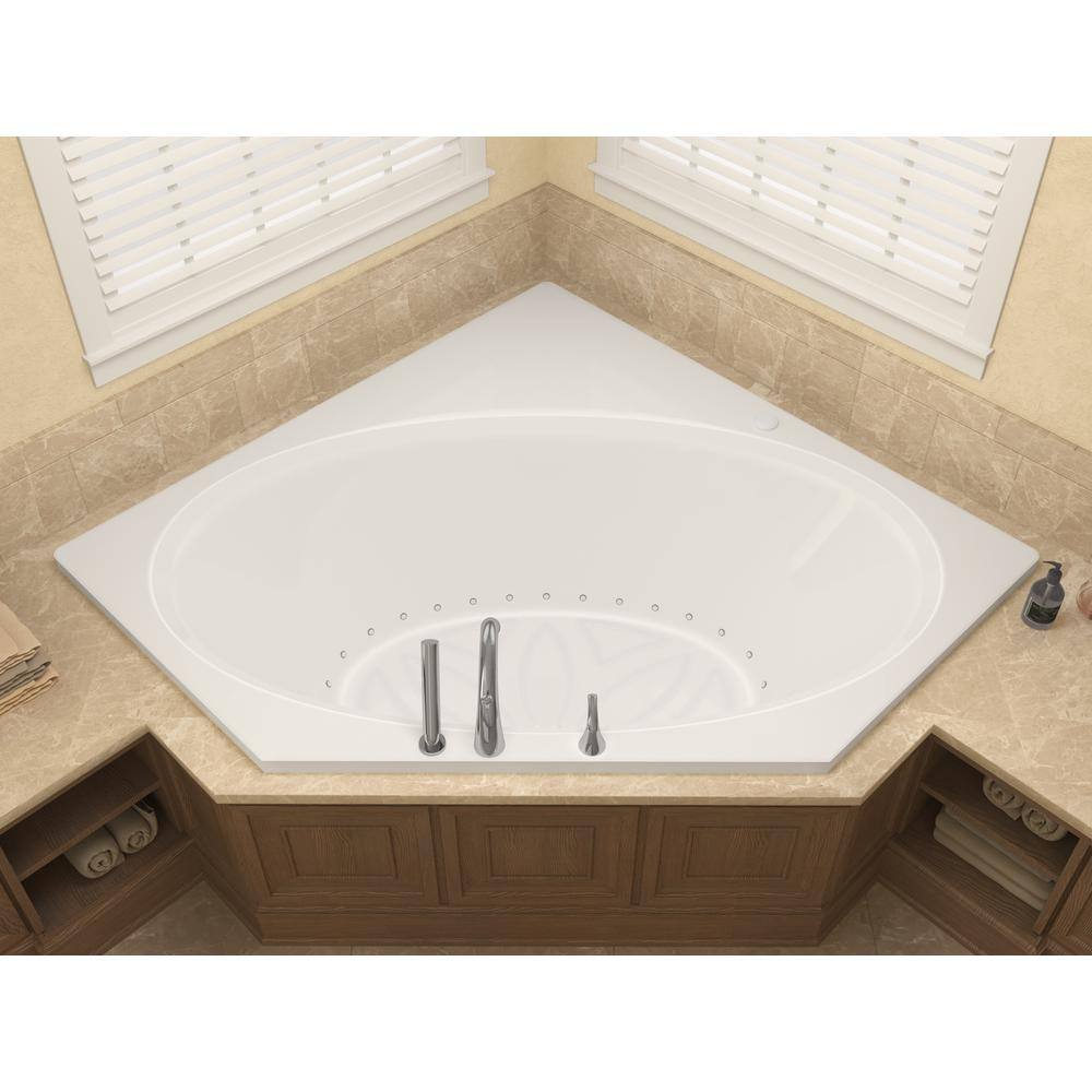 Universal Tubs Mali 5 ft. Acrylic Corner Drop-in Air Bath Tub in White HD6060VAR