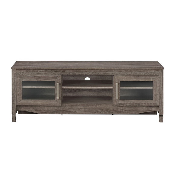 Techni Mobili Grey Driftwood TV Stand RTA 8855 GRY
