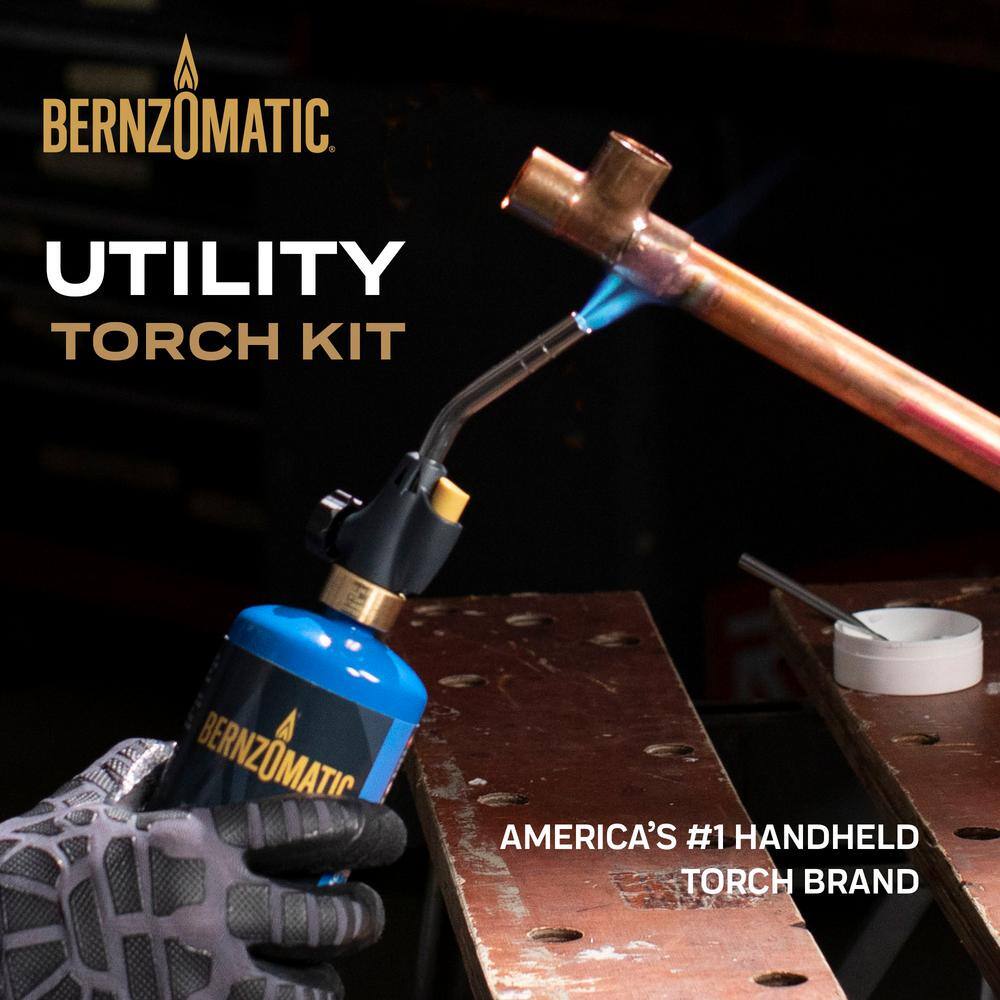 Bernzomatic Trigger Ignition Start Blow Torch Kit with 14.1 oz. Handheld Propane Gas Cylinder and Adjustable Flame 333084