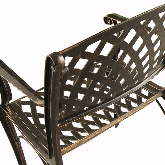 Modern Outdoor Mesh Lattice Aluminum Dining Chair Bronze Oakland Living