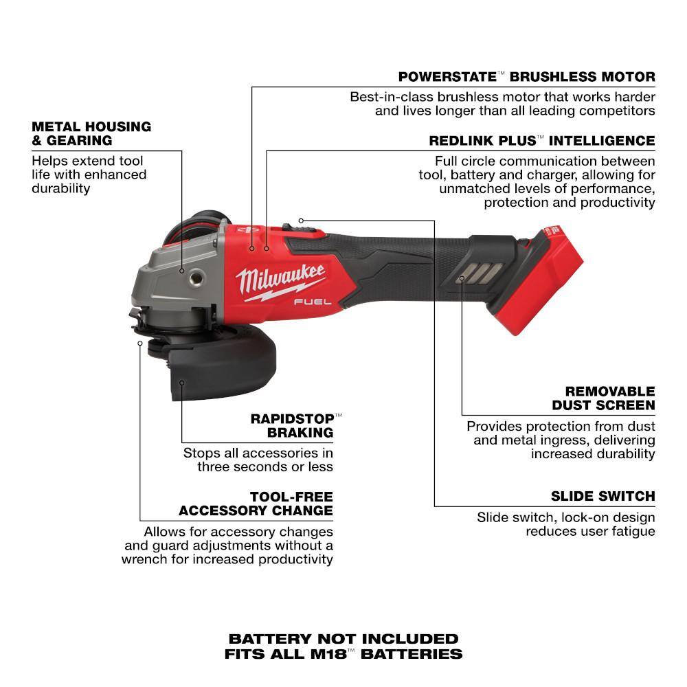 MW M18 FUEL 18V Lithium-Ion Brushless Cordless Compact Bandsaw WM18 FUEL Angle Grinder 2829-20-2889-20