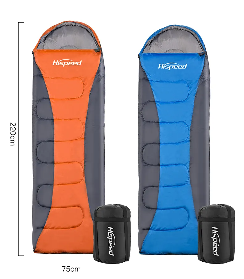 HISPEED  40 Sleeping Bag  10 Degrees Envelope 2.2m Ultra Light Compact Sleeping Bags for Hiking