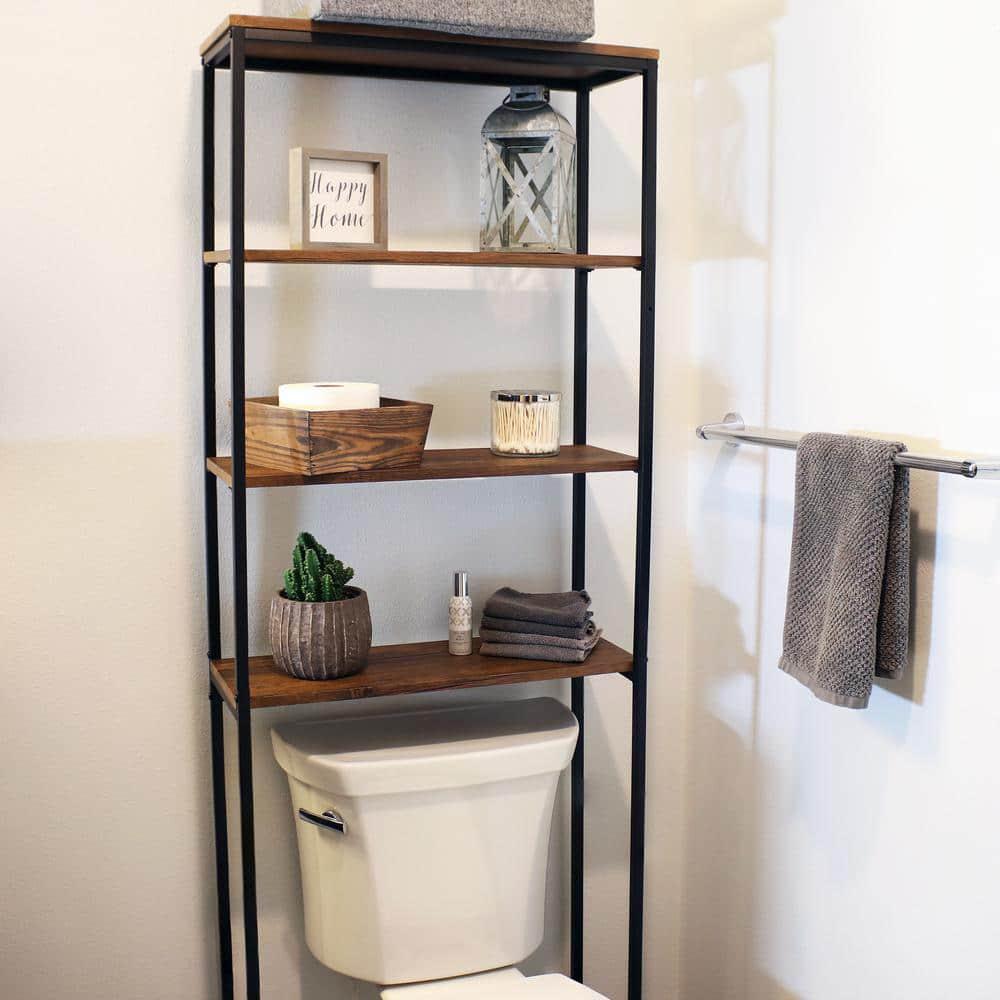 Sunnydaze Decor 2275 in W OvertheToilet Cabinet Shelf in Teak