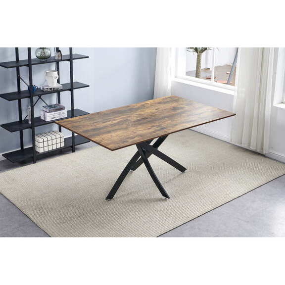 Rectangle MDF Dining Table  Printed Walnut Table T...