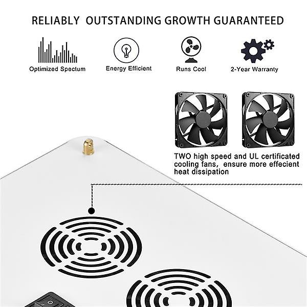 600w Dual Chips 380-730nm Full Light Spectrum Led Plant Growth Lamp White 49466