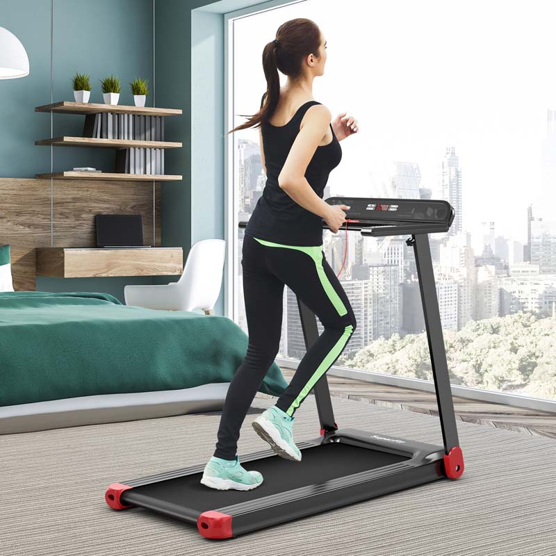 2.25HP Electric Folding Treadmill Smart APP Control Walking Running Machine with HD LED Display & Device Holder