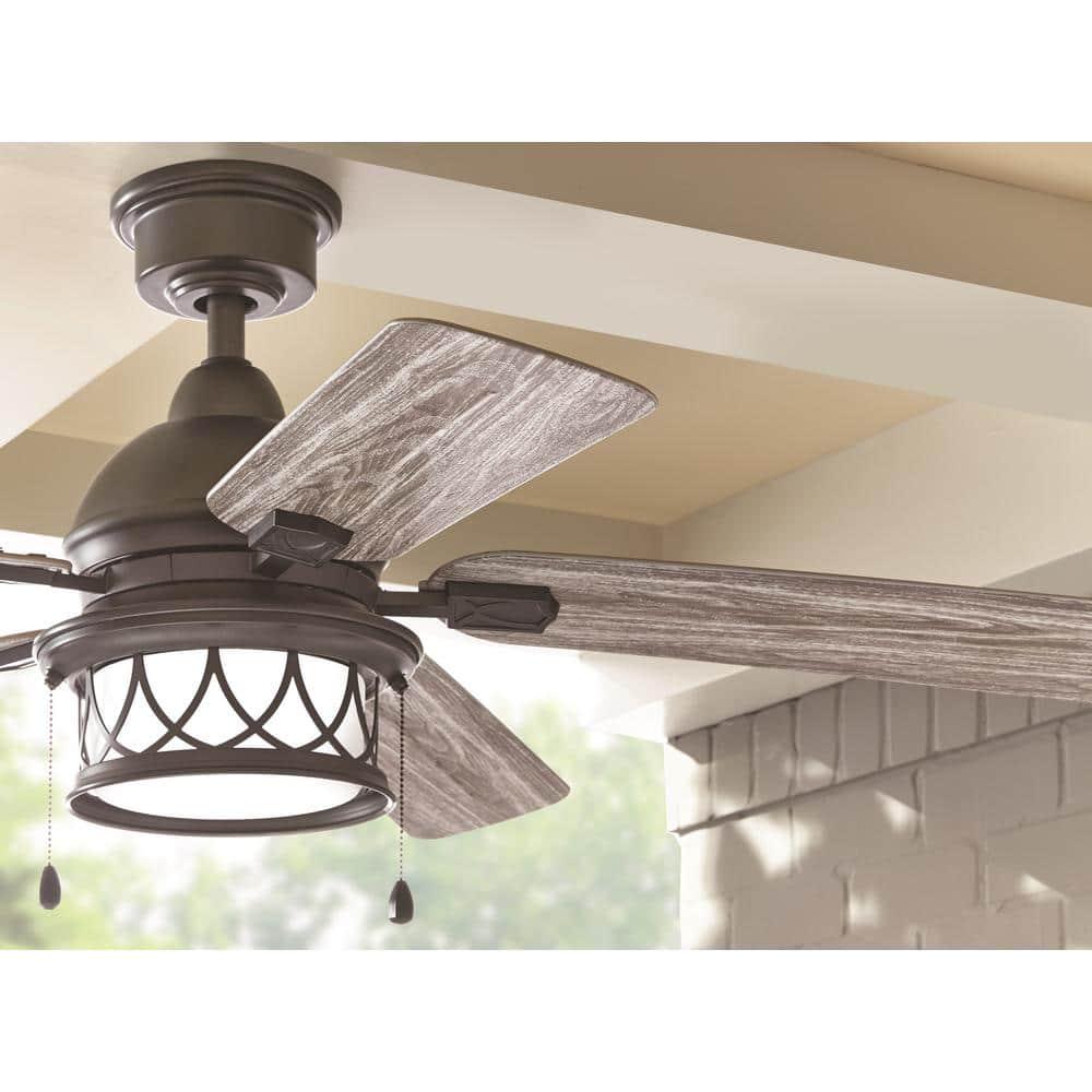 Home Decorators Collection Artshire 52 in Integrated LED IndoorOutdoor Natural Iron Ceiling Fan with Light Kit