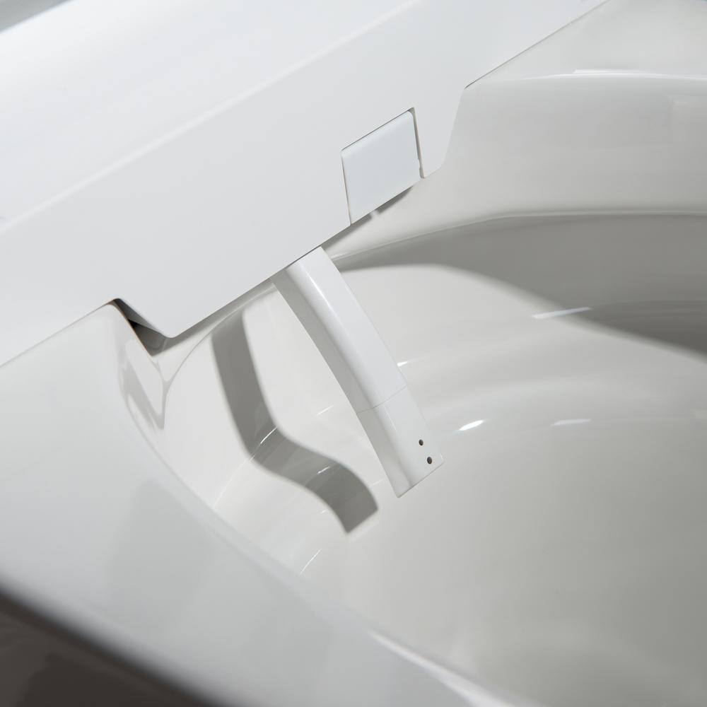 WOODBRIDGE Toscano Intelligent Comfort Height 1-Piece 1.0 GPF 1.6 GPF Dual Flush Elongated Toilet in White Seat Included HB0980S