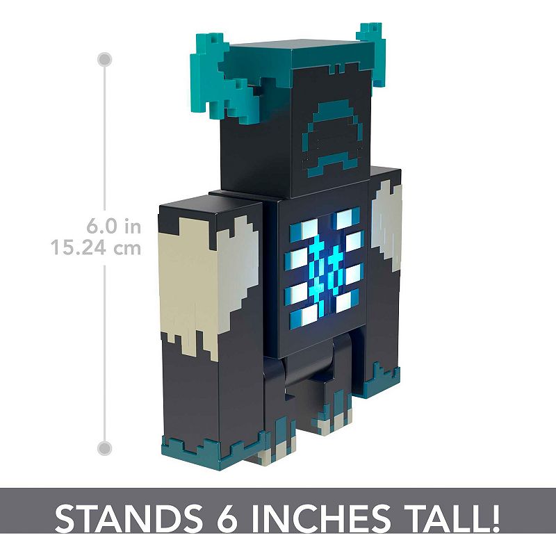 Mattel Minecraft Toys Warden Figure With Lights， Sounds and Accessories