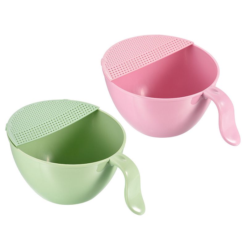 Rice Washing Bowl Fruit Vegetable Colander Drain Basket 2PCS